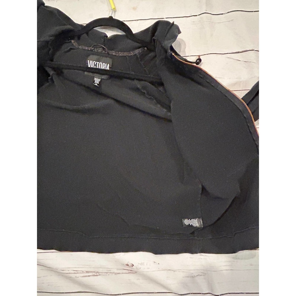 Victoria Sport Black Moto Jacket with Rose Gold Zipper Size Small - Picture 8 of 8